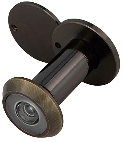Amig - Judas d'Angle Super Vision pour Sécurité Porte | Installation Facile | Résistant aux Rayures | Idéal pour Familles, Ø 14 mm, Cuir, Laiton