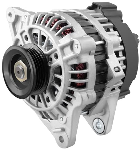 SCITOO New Replacement Alternator Fits for Hyundai Accent 2006-2009 1.6L,for Kia Rio/Rio5 2006-2009 1.6L,for Kia Sportage 2005-2009 2.0L - 90Amp 12V CW 4-Groove,Replaces OEM 11011 37300-22650