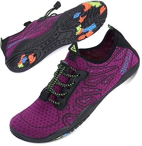 Mabove Chaussures Aquatique Femme Chaussures de d'eau Chaussures de Plongée Surf Natation pour Piscine et Plage Bain Séchage Rapide,Violet 222,38 EU