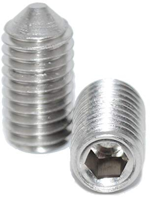 Tornillos prisioneros M2x3 con hexágono interior y punta, 60 unidades, ISO 4027 A2, acero inoxidable