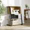 Fenge Bücherregal 4 Ebenen Standregal Multifunktional Regal Holz+Stahlrahmen Bücherregal für Schlafzimmer, Büro, Wohnzimmer, Küche, 60x43x91cm Eiche