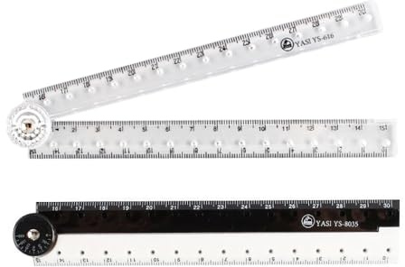Belegao 2 PCS Folding Rulers, 15cm/30cm Foldable Ruler Clear & Black/White Stationery Ruler Straight Geometric Rulers Plastic Measuring Tools for Kids Adults School Office (Solid & Transparent)
