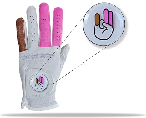 Shocker Funny Golf Glove Men's - Funny Golf Glove with Magnetic Ball Marker, Premium 100% Cabretta Leather, Durable Grip, Adult Men's for Left & Right Hand Golfers, Small to XXL Sizes