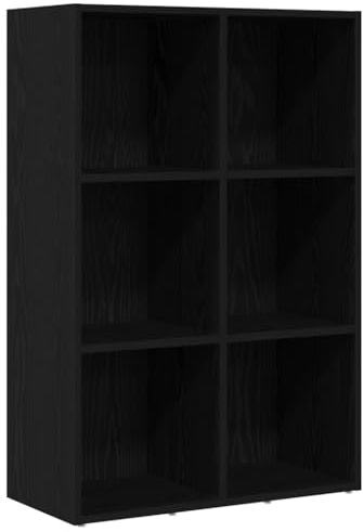 vidaXL Libreria Rovere Nero 66x30x98 cm in Legno Multistrato, libreria, mobiletto portaoggetti, scaffale per Libri, scaffale, libreria, Porta Libri