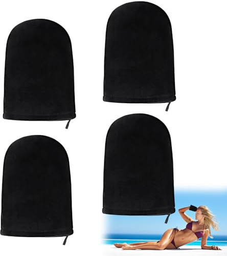 2 Pairs Tanning Mitt, Self Tanning Mitt Applicator, Double-Sided Applicator Glove Design Ultra Soft Self Tanner Mitt Applicator Lotion Applicators Self Tanning Glove for Your Back (Black)