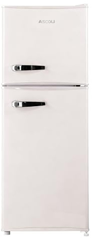 ASCOLI 120L Freestanding Retro Fridge, 88L/32L, Direct Cooling, Mechanical Control, Removable Air Seal, Adjustable Tempered Glass Shelves, Led Light