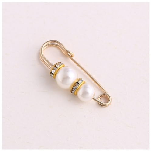 Yurosiay Lot de 8 broches à perles - Broche épingle à nourrice - Collection de broches à perles - Pour pantalons pour femme - Jupes - Vêtements de tous les jours - Bague en or diamant 3,8 cm