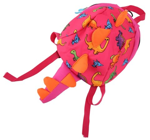 Keenso Cartoon Dinosaur Toddler Backpack with Leash, Prevents Lost Polyester Bag Suitable for Kids 2-4 Years Old (Pink)
