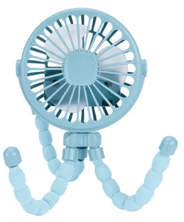 Buhdjfnke Mini Ventilador Silencioso, Portátil, USB, Recargable, 3 Velocidades, Ajustable, con Función de Iluminación, para Asiento de Coche, Cochecito