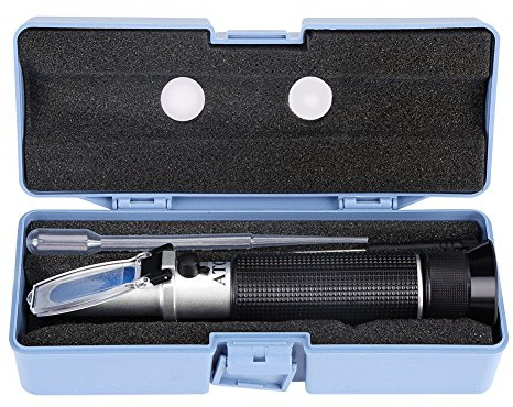 Alcohol Test Refractometer, Asixx Beer Refractometer, Alcohol Refractometer Professional Handheld Alcohol Test Refractometer Wine Tester, Made Aluminum, 0~80% Measuring Range-L8