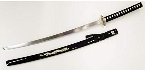 S A S Katana Ornamentale Non AFFILATA Nera con Drago in Metallo (ZS541B)