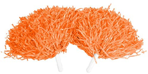 Qiterr Cheerleader PomPoms, Chear Poms Cheerleader Poms Aerobics Dance Useful Accessories for Sporting Events, Cheer Ball Games, Dances (Orange)