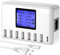 USB Ladegerät, 60W 8 Ports USB Ladestation 12A USB C Ladegerät mit LCD Display für mehrere Geräte, USB C Hub Ladegerät für iPhone iPad Android Samsung Huawei Tablet Kindle