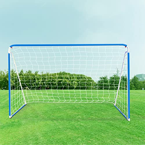 Anivia Kids Football Goal, 6ft x 4ft Portable Football Goal, Goal Posts For Garden, Metal Frame Soccer Goal - for Backyard, Garden, Outdoor, Blue