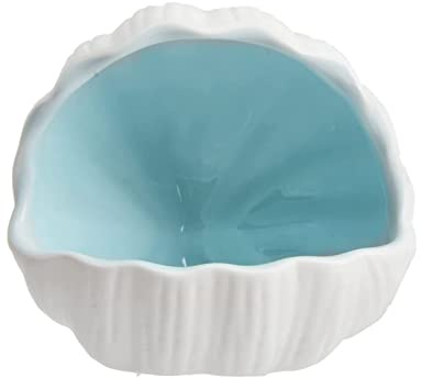 Aquarium Ceramic Conch Shell Betta Hideout Cave, Blue Fish Tank Decor