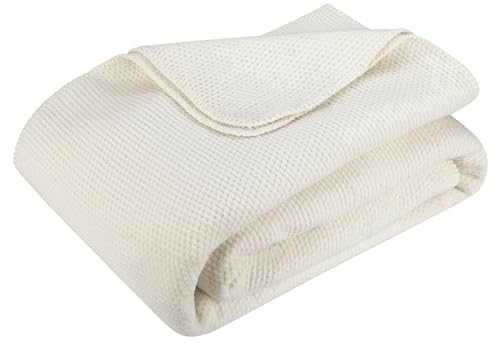 BOHORIA® Kuscheldecke Premium Pure Cotton 150x200cm | Superweiche Decke für Sofa, Sessel & Bett | Baum-Wolldecke Tagesdecke Sofadecke Wohndecke (Pearl, 150 x 200 cm)