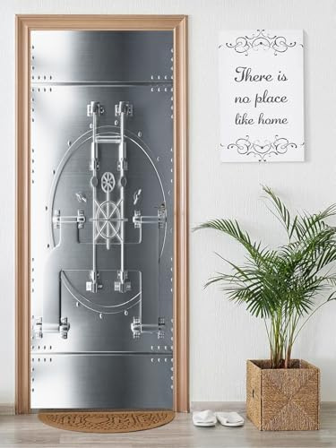 FLFK 3D Door Mural Peel and Stick 85x215cm - Bank Vault Self-Adhesive Door Stickers Wallpaper Wall Poster Decals for Bedroom Home Decor(2Pcs/Set)
