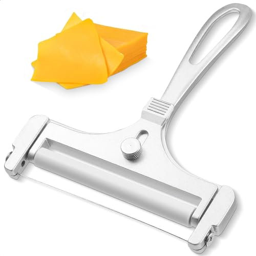 ZXCVWWE Cheese Slicers for Block Cheese,Stainless Steel Wire Cheese Slicer, Adjustable Hand Held Cheese Cutter, Thick & Thin Slicer, Cheese Curler, Cheese Shaver For Mozzarella, Cheddar