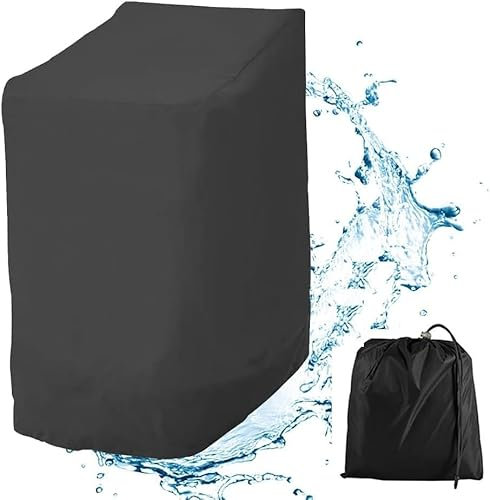 Funda para Sillas Apilables de Jardin 210d Oxford Funda Sillas Jardin Apilables Impermeable con Cuerda Ajustable 114x85x65cm Funda Protectora para Sillas Exterior Patio (1)