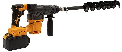 98VF Earth Auger 0-3500min Post Hole Digger Drill 360° Auxiliary Handle Fence Post Hole Digger 1400r/min No-Load Speed Length Augers & Posthole Diggers with Self-Locking Collet