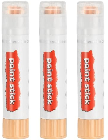 PATIKIL Peintures Tempera Solides, 3 Pcs Bâtons De Peinture Lavables À Séchage Rapide Stylos De Peinture Pour Créateurs Débutants Fournitures D'Art, Beige