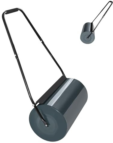 ACXIN Rodillo de mano para césped, 57 cm, 46 L, volumen de llenado, rodillo de metal, rodillo de mano, fresadora de césped, ventilador de jardín, diámetro de 32 cm, rellenable con agua y arena