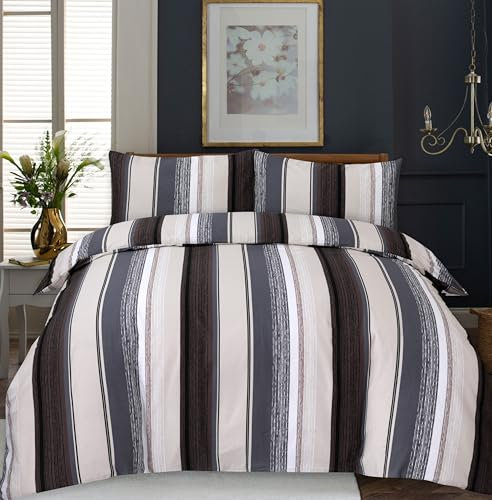 COTTON BLISS 4 Piece 100% Cotton King Size Bedding Set - Fitted Sheet, King Size Duvet Cover Set & 2 Pillow Cases - 200 Thread Count Hypoallergenic Cotton Bed Sheets