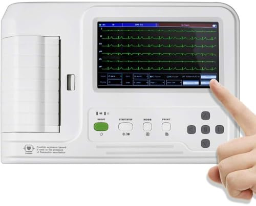Monitor De ECG EKG De 12 Canales, Máquina De Electrocardiógrafo Digital Portátil, Con Sistema De Impresión Térmica, Demostración De Forma De Onda, Pantalla LCD De 7 , Para El Hogar, El Hospital