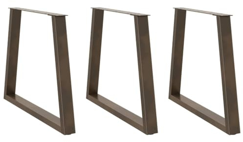 Frdhee Lot de 3 pieds de table en forme de V - En acier naturel - 70 x (72-73,3) cm - Support de table pour table basse, table à manger, bureau