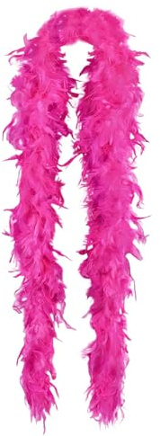 Boa de Plumas, Plumas Boa, Accesorios de Danza para Carnaval Halloween Fiestas Cosplay Boda, 2m, 40g (Fucsia)