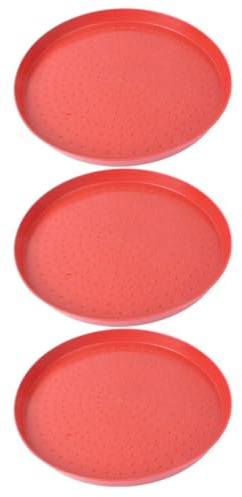GANAZONO Lot de 3 Assiettes pour Poussins 35 Cm, Plateaux d'alimentation pour Volailles en Plastique Solide, Antidérapants, Adaptés pour Poulets, Cailles, Oies et Pigeons, Mangeoires