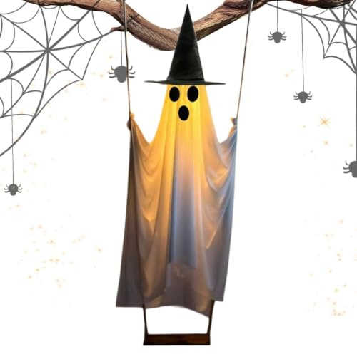 Svingande Spöke Utomhus Svingande Upplyst Kuslig Häxhatt Spöke Rekvisita | Halloween dekoration För Inomhus TrädGräsmatta Framfönster Bord Hemmakontor Balkong