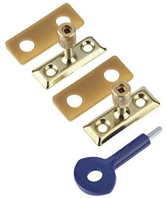 Yale Locks P2P111PB Window Staylocks - Polished Brass Finish (Pack of 2)