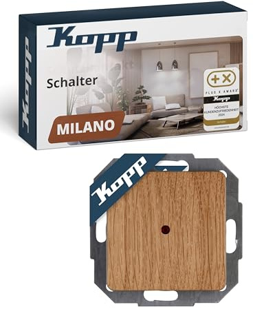 Kopp 619679086 Milano ek-natur kontrollbrytare (av- och växelströmbrytare) med lins och begagnad glödlampa