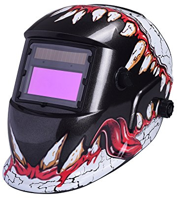 Masque de soudure Nuzamas - Assombrissement automatique - À l'énergie solaire - Protection du visage pour soudure à l'arc, TIG, MIG et affûtage - Coupe au plasma avec une visière réglable