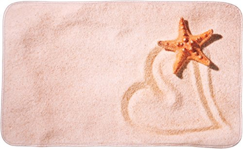 Badteppich Sandy 70 x 110 cm, hochwertige Qualität, sehr weich, schnelltrocknend, waschbar, rutschhemmend, Fußbodenheizung geeignet