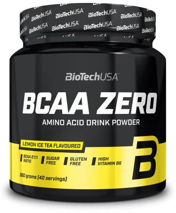 BioTechUSA BCAA Zero - Essentielles Aminosäurepulver | 6g BCAA mit Instant L-Leucin | Vegan | Zuckerfrei, Laktosefrei, Glutenfrei, 360 g, Zitronen-Eistee