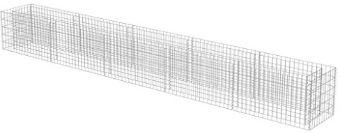 Tidyard Gabionen Hochbeet | Gabionenkörbe | befüllbare Steinkörbe | aus Stahl 450 x 50 x 50 cm (L x B x H), Silbern, Drahtkorb Blumentopf Gabione Pflanzenkorb