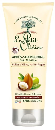 LE PETIT OLIVIER - Après-Shampooing Crème Soin Nutrition - Huiles D'Olive, Karité & Argan - Nourrit, Répare & Protège - Cheveux Secs & Abîmés - Sans Silicone Sans Sulfate - Fabriqué en France - 200 ml