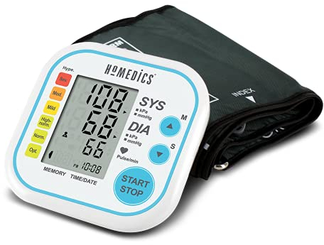 HoMedics Tensiometre bras electronique pour mesurer la Pression Sanguine et de Fréquence Cardiaque - Saturometre Détection arythmie cardiaque – Grand écran rétroéclairé
