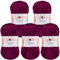 Wollidu Gina Chenille Garn zum Stricken und Häkeln 5 x 100g/120m Set 100% Polyester - Dunkellila Aubergine