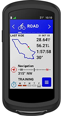 subtel - Coque de Protection Silicone Noir pour GPS de vélo Garmin Edge 1040 / Edge 1040 Solar - Cover Bumper pour système de Navigation Qui Fonctionne avec Support vélo, Moto et Auto