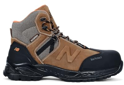 New Balance Allsite Composite Toe Work Boots for Men - Waterproof, Non-Slip Safety Shoes for Industrial and Construction, Rustic Brown, 13 Wide