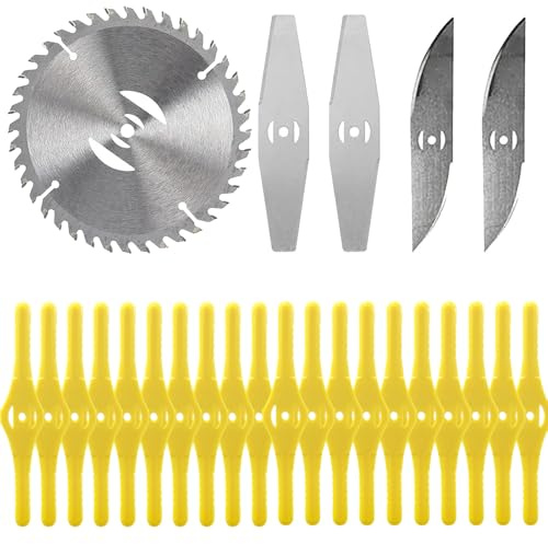 25 Pièces Coupe Bordure Lame De Rechange, Lame DéBroussailleuses à Gazon Lames de Rechange en Plastique,Debroussailleuse Electrique Accessoires, pour Fil Garniture De Jardin,Metal Blade