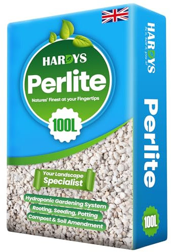 Hardys Perlite for Plants 100L - Horticultural Grit Compost, Soil, Succulent Potting Mix Additive - Natural Volcanic Rock Graded 2-4mm for Bulk Growing, Rooting, Cutting, Potting