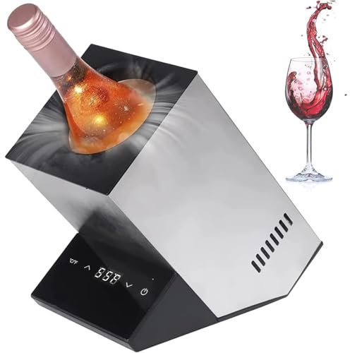 DDZJTPP Raffreddatore Elettrico per Vino con Display Tattile E Temperature Preimpostate, Si Adatta a Bottiglie Standard di Vino E Champagne, Regali Unici per Gli Amanti del Vino,Silver