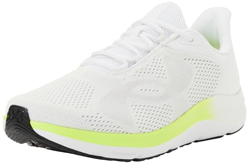 Under Armour Men's Charged Pursuit 4 Big Logo, Breathable and Lightweight Running Shoes, Durable Men's Trainers with Traction Sole,White / High Vis Yellow / Halo Gray,9