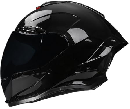Woljay Casco integrale da moto Caschi da moto per adulti Uomo Donna Corsa Strada Ciclomotore Approvato DOT ECER22-05 (Gloss Black,Small)