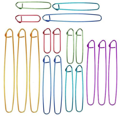 18 Pcs Knitting Stitch Holders, Yarn Stitch Holder Set Stitch Holders for Knitting Cable Needles Colorful Aluminum Crochet Stitch Holders Markers for Sewing Crocheting Supplies Tools Accessories