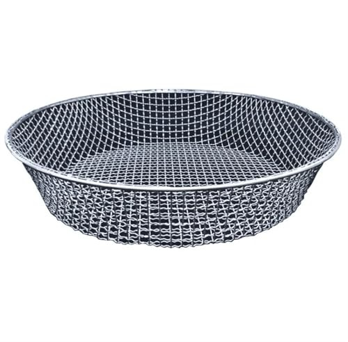 Setaccio rotondo da giardino in ferro zincato, grande, per uso domestico e industriale, diametro 43 cm, maglia 1,5 mm
